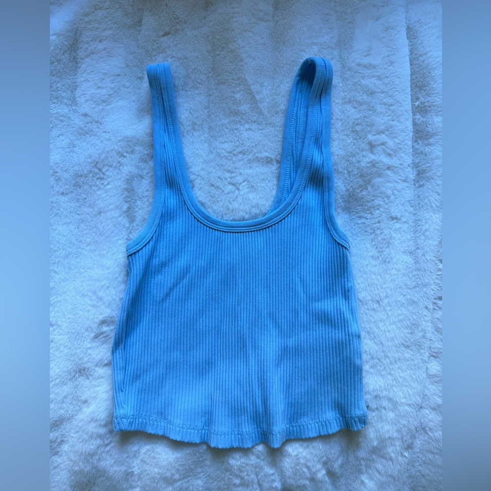 blue crop top